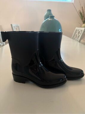 Kate Spade black rain boots